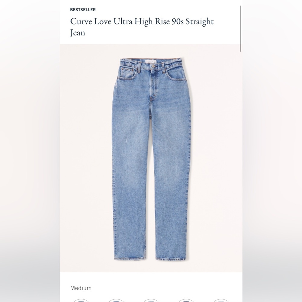 Abercrombie & Fitch Light The 90’s Straight Ultra High Rise Curve Love Jeans